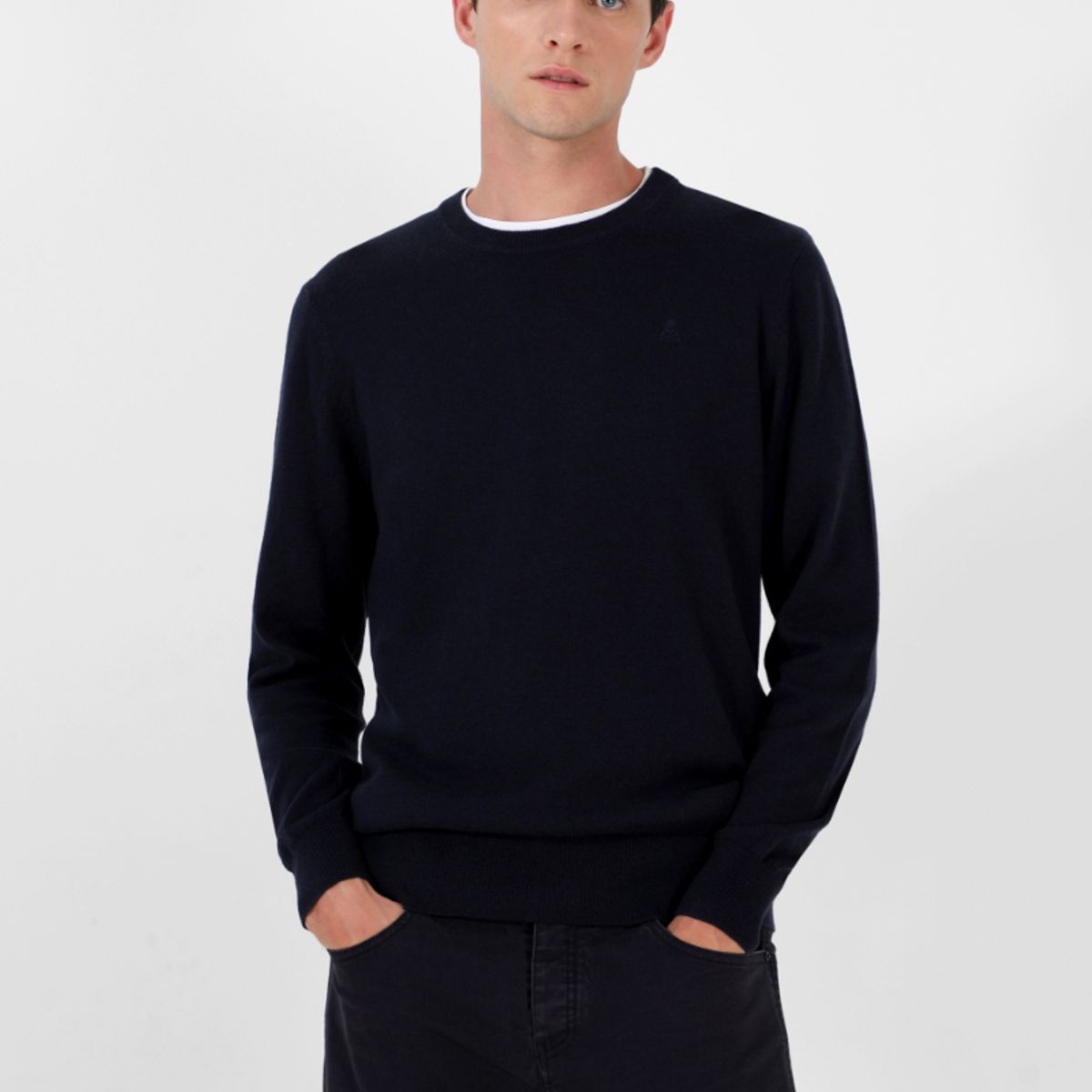 SCALPERS - Sweater Cuello Redondo Calavera Navy Melange