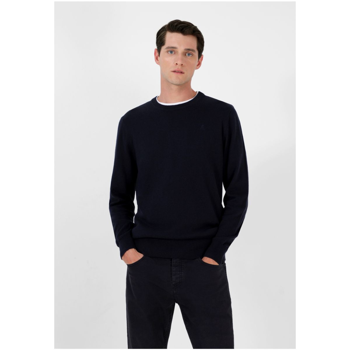 SCALPERS - Sweater Cuello Redondo Calavera Navy Melange