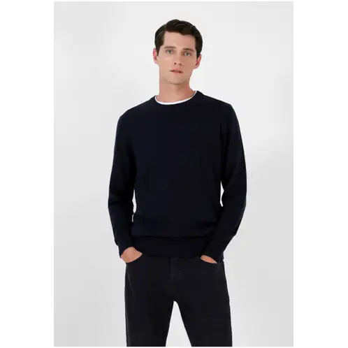 SCALPERS - Sweater Cuello Redondo Calavera Navy Melange.