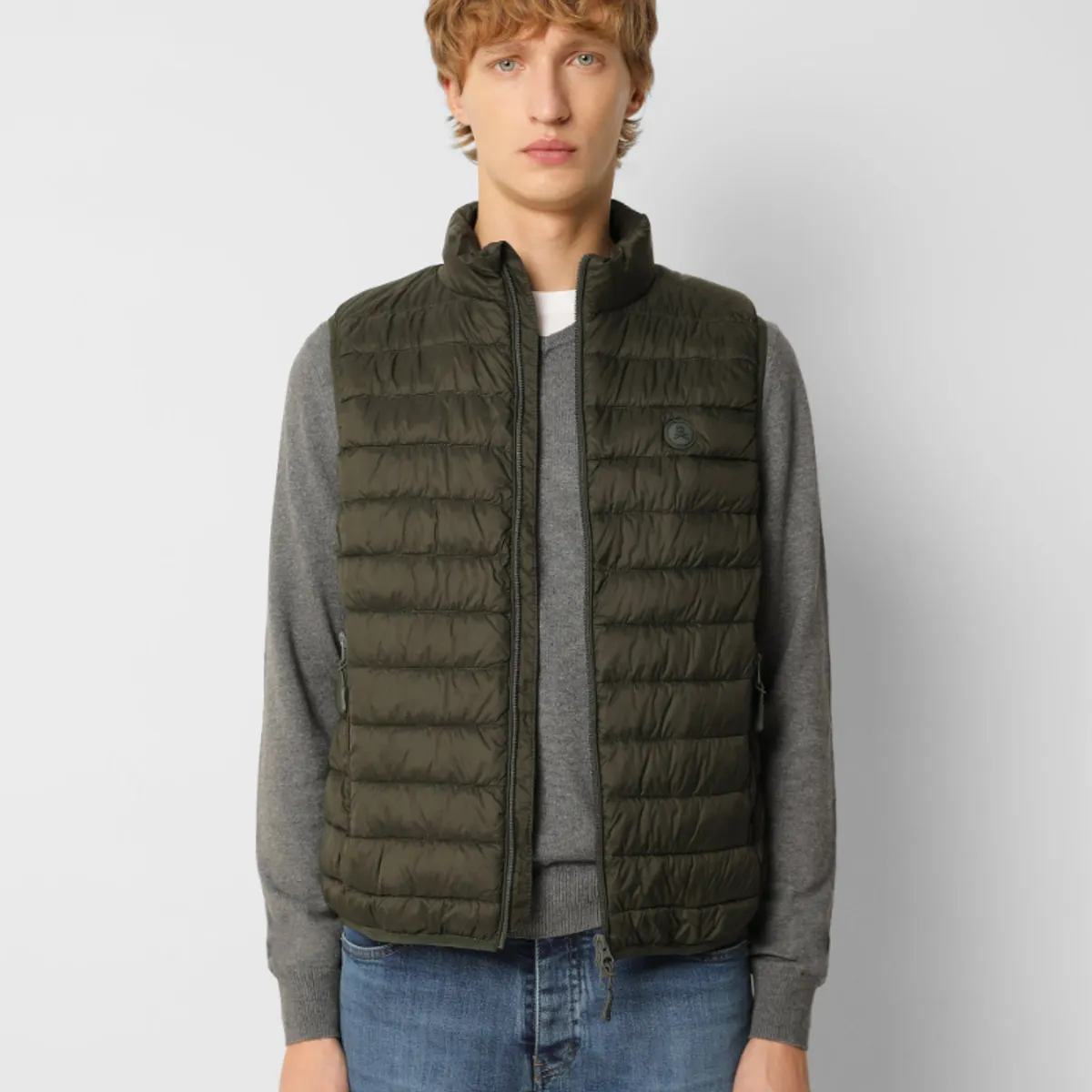 SCALPERS - Parka Sin Mangas Acolchado Calavera Khaki