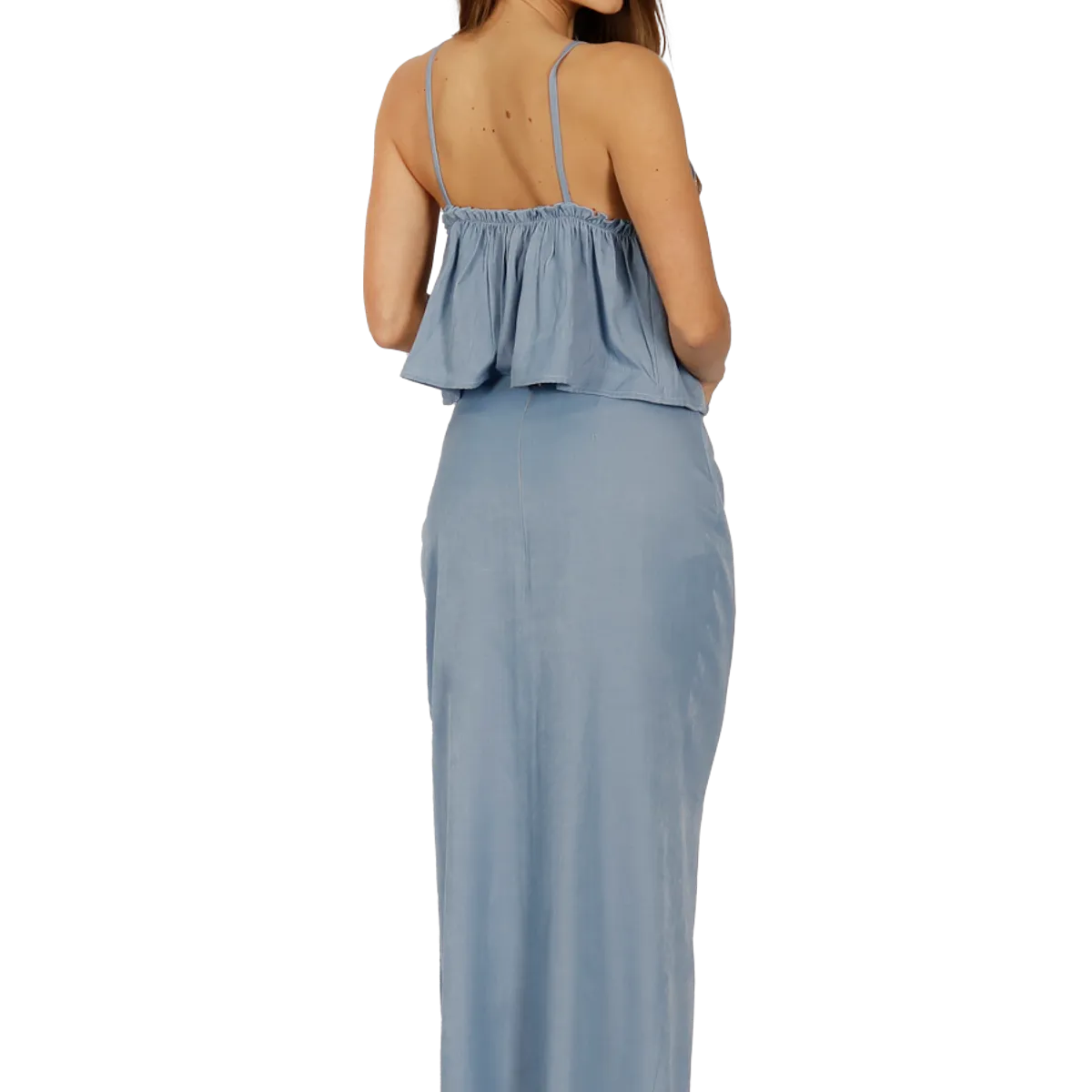 DIVINO JEANS - Falda Lety Pareo Celeste Divino Jeans