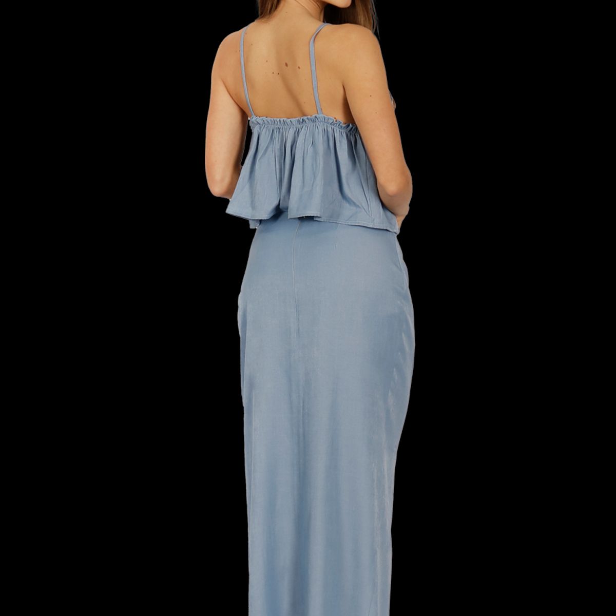 DIVINO JEANS - Falda Lety Pareo Celeste Divino Jeans