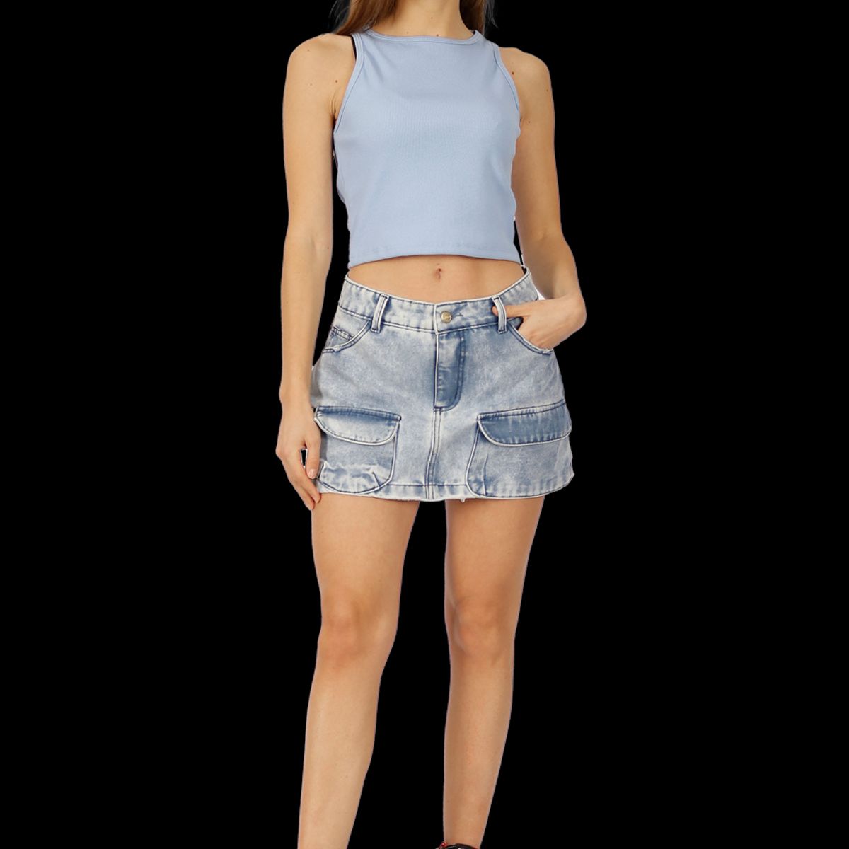 DIVINO JEANS - Falda Caterina I Cargo Celeste Divino Jeans