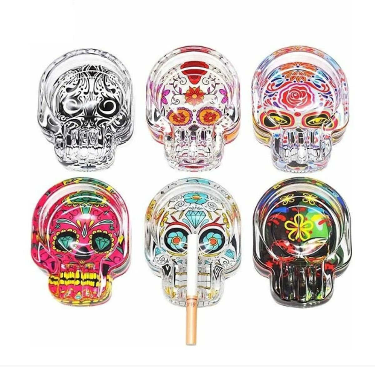 GENERICO - Cenicero De Calavera De Vidrio Modelo Surtido