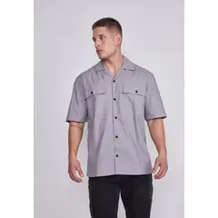 SIOUX - Camisa Hombre Gris 2 Bolsllos