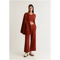 SCALPERS - Top Cropped Punto Canalé Terracotta
