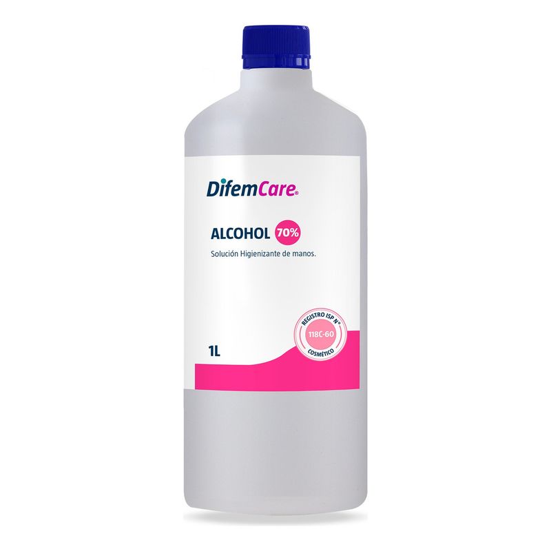 DIFEM PHARMA - Alcohol 70° Higienizante Difempharma 1 Litro