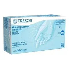 GEERDINK - Guante Nitrilo Azul Sin polvo Caja X 100 Unds Talla M Tresor
