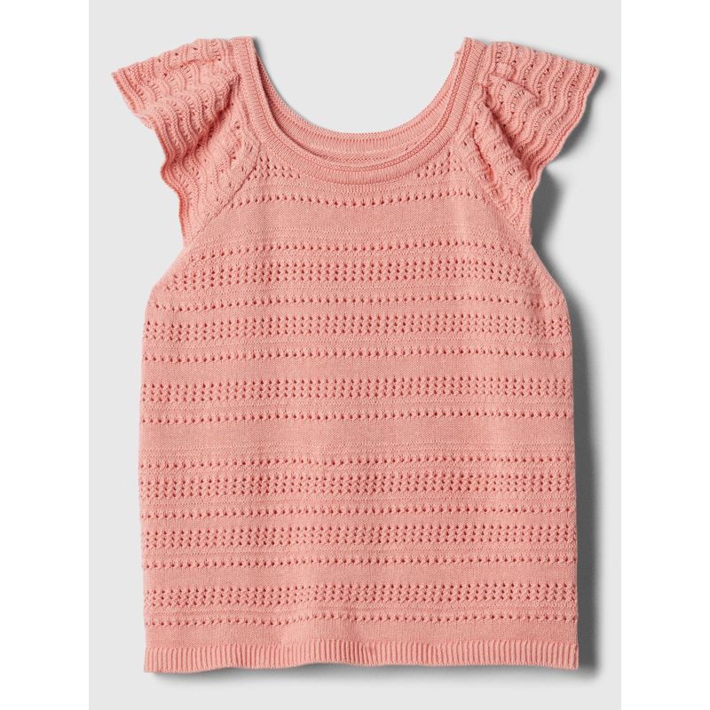 GAP - Blusa Niña Crochet Vuelos Rosado GAP
