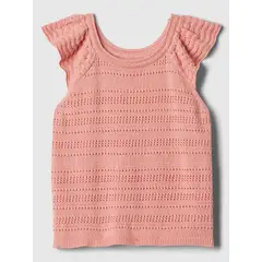GAP - Blusa Niña Crochet Vuelos Rosado
