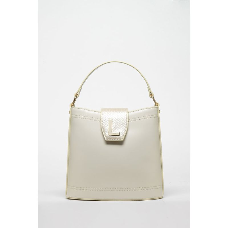 LIOLA - Cartera Efecto Cuero Liso Con Broche Piton, Crudo Liola