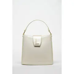 LIOLA - Cartera Efecto Cuero Liso Con Broche Piton, Crudo
