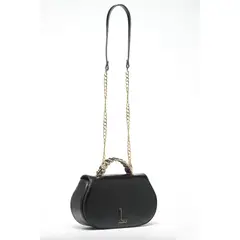 LIOLA - Cartera Efecto Cuero, Asa Metalica, Negro
