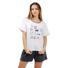 BAZIANI - Pijama Mujer Estampado Gato 8671