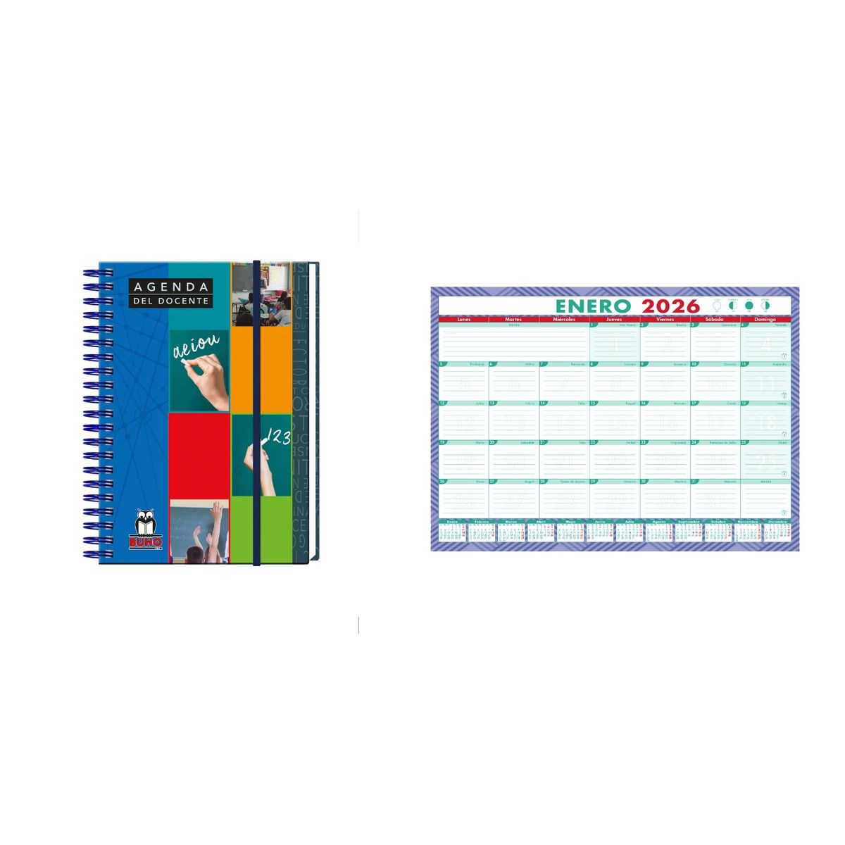 GENERICO - Agenda Buho Profesor 2026 + Calendario Escritorio 2026