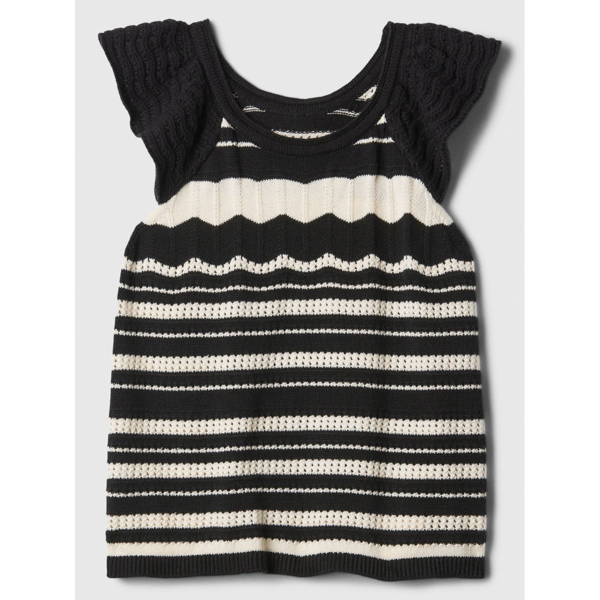 GAP - Blusa Niña Crochet Vuelos Negro GAP