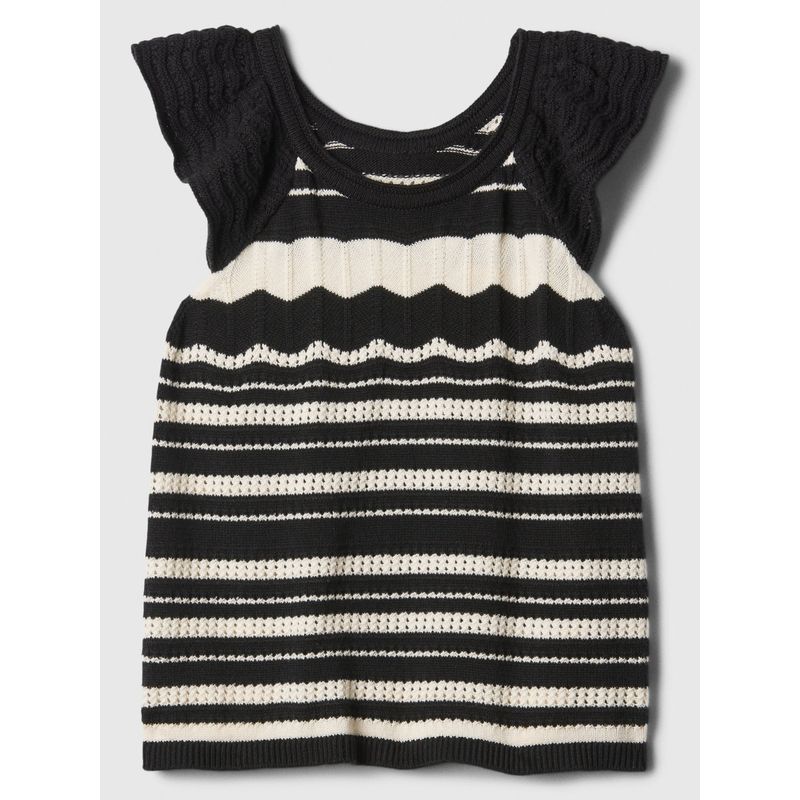 GAP - Blusa Niña Crochet Vuelos Negro GAP_.