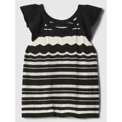 GAP - Blusa Niña Crochet Vuelos Negro GAP_.