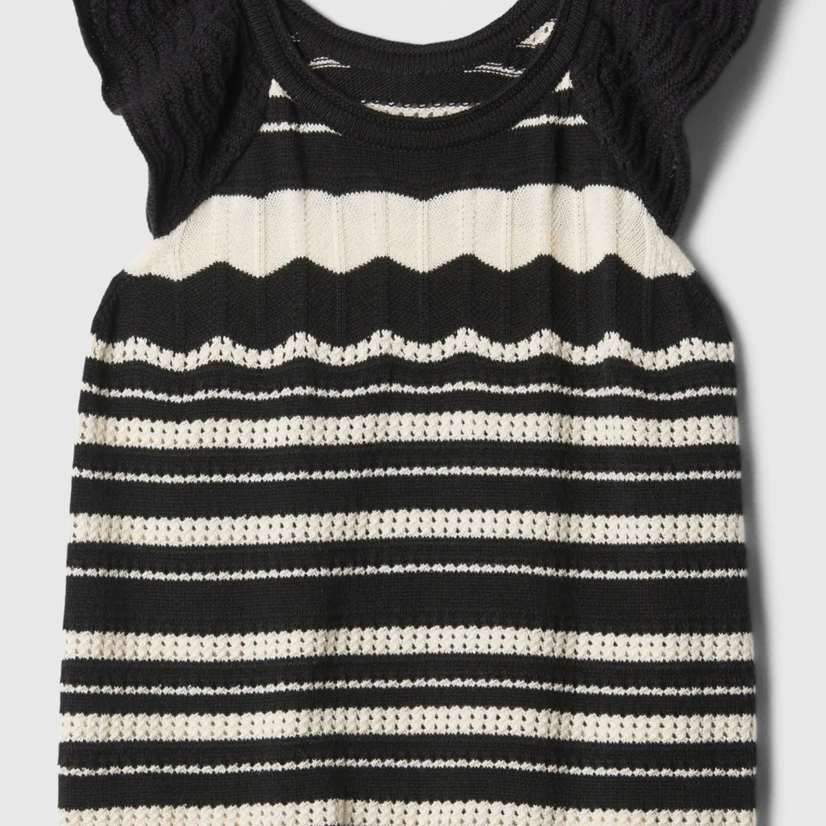 GAP - Blusa Niña Crochet Vuelos Negro GAP