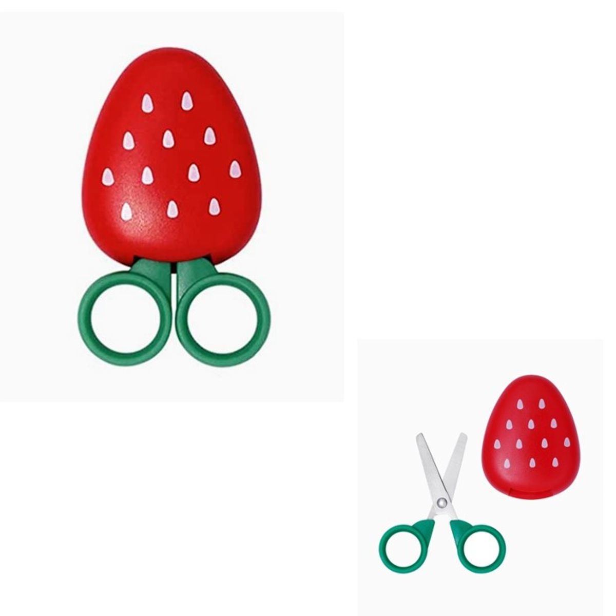 GENERICO - Tijera con Funda Fruta Frutilla Magnética