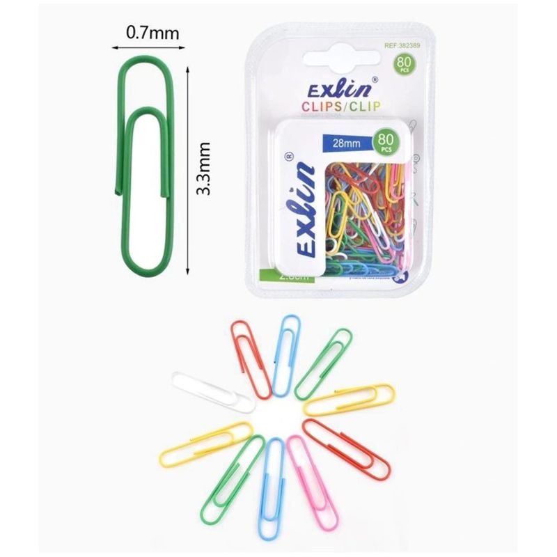 GENERICO - Pack Clip 80 pcs Colores Surtidos