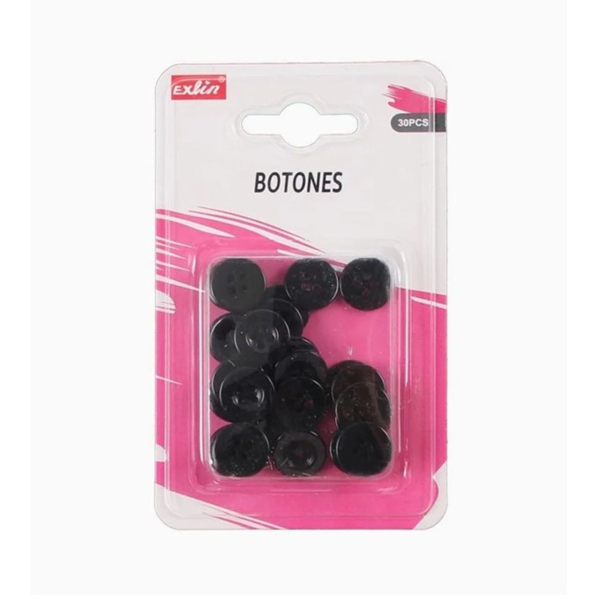 GENERICO - Botón Negro 30 Piezas