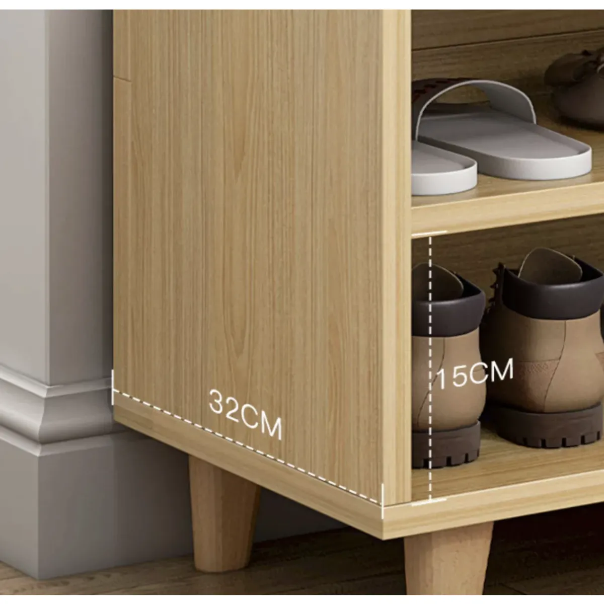 HOMER DESIGN - Zapatero Organizador Probador Con Cajonera 67altox90x32cm