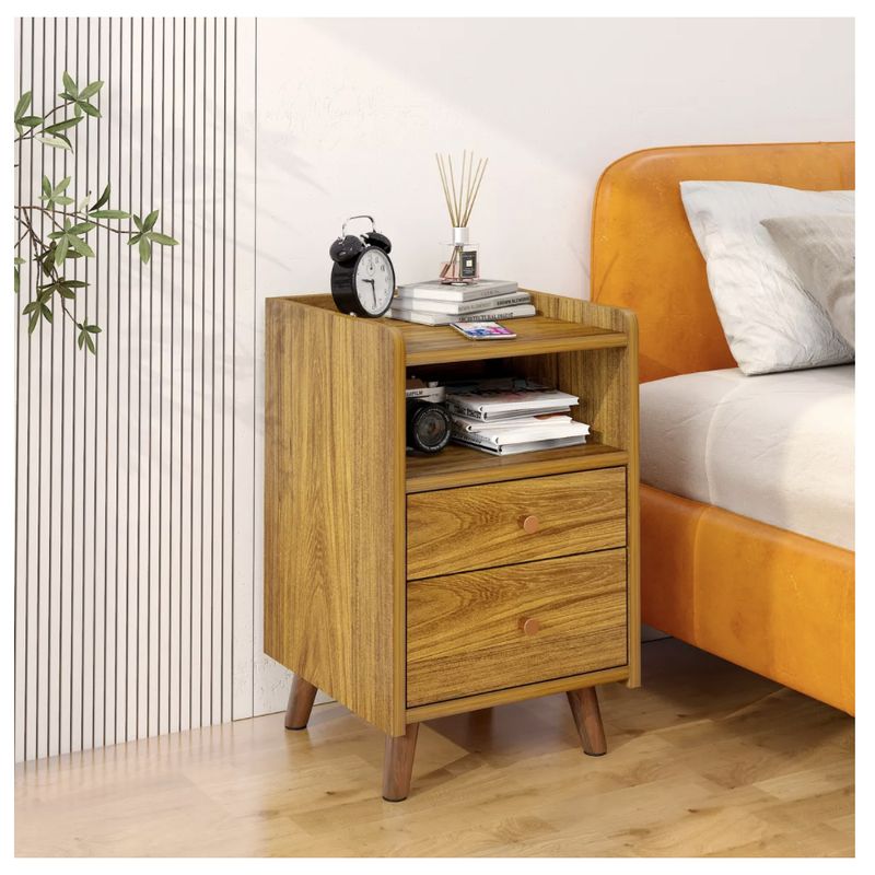 HOMER DESIGN - Velador Moderno 2 Tiras 30x40x53cm Hecho Por Melamina Ct039