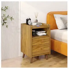 HOMER DESIGN - Velador Moderno 2 Tiras 30x40x53cm Hecho Por Melamina Ct039
