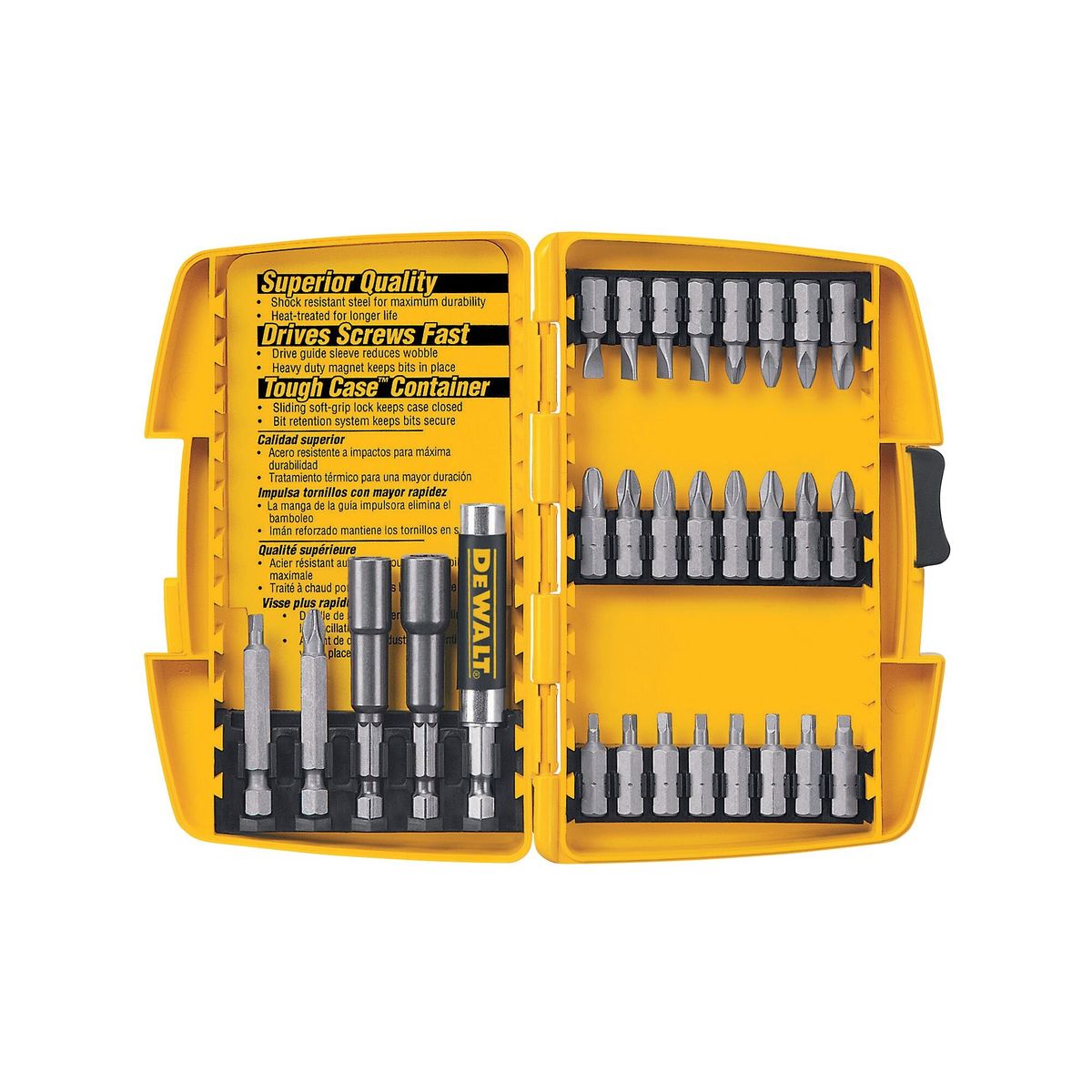 DEWALT - Set de 29 piezas con guía magnética DEWALT DW2162