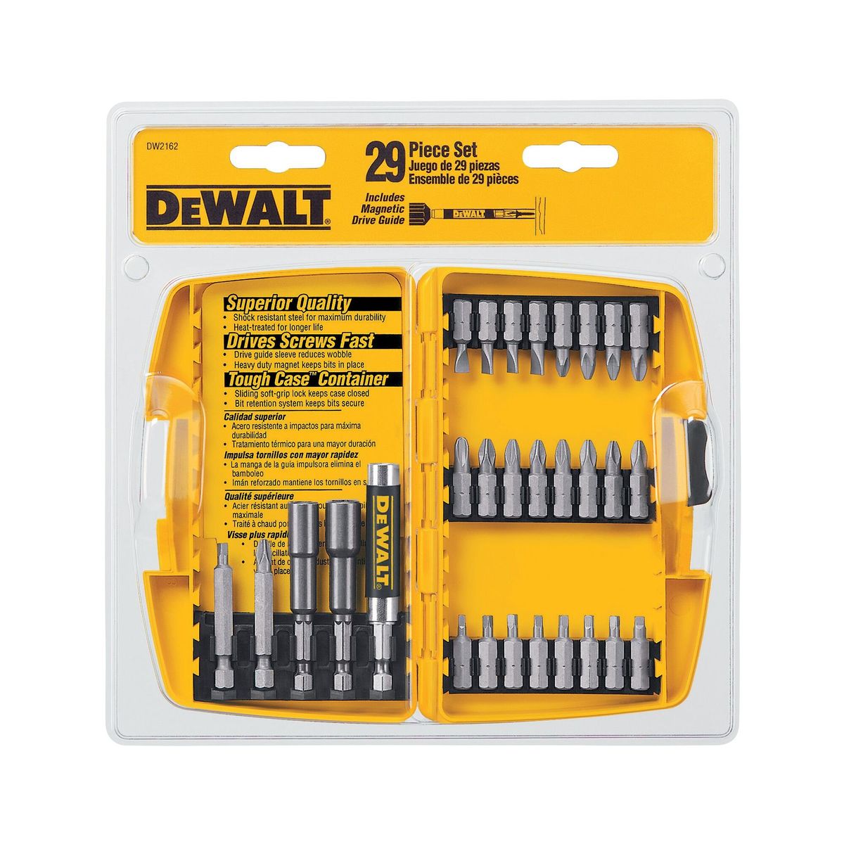 DEWALT - Set de 29 piezas con guía magnética DEWALT DW2162