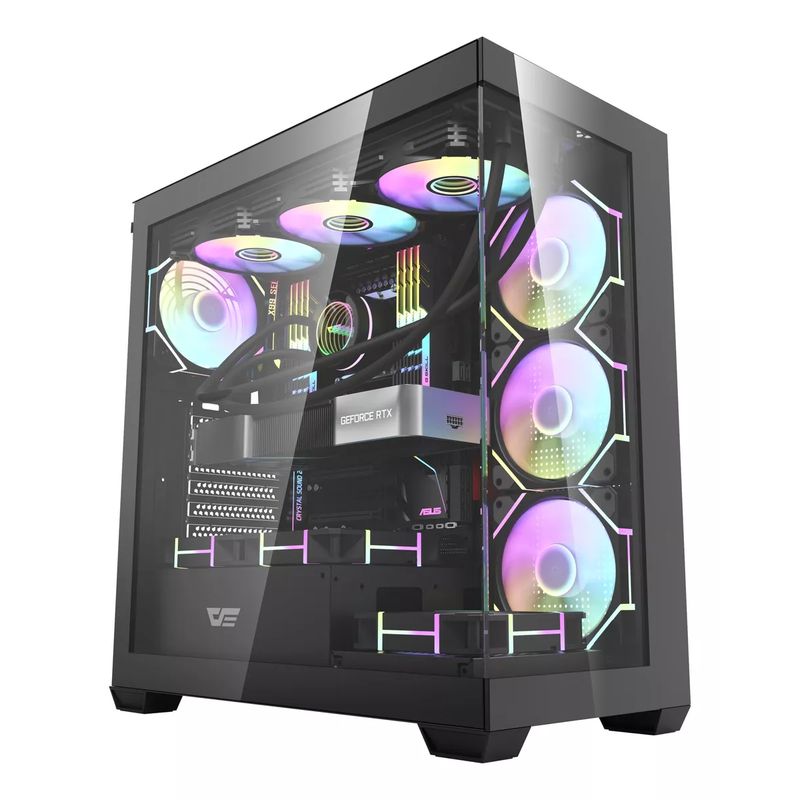 GENERICO - Gabinete Gamer DarkFlash DS900 ATX Vidrio Templado - Negro