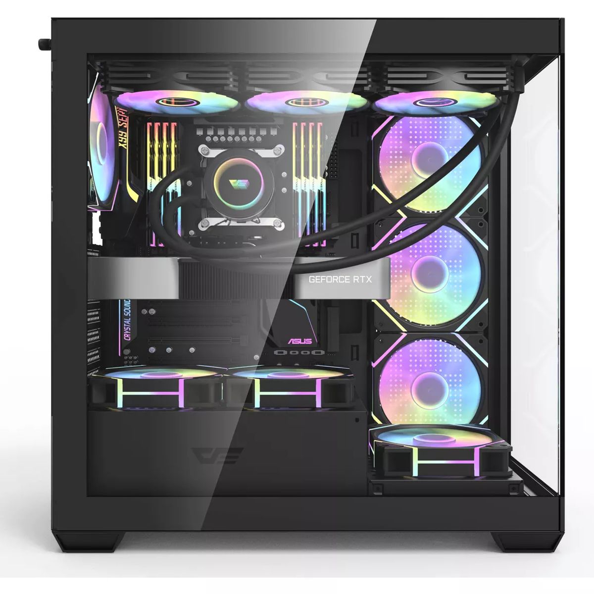 GENERICO - Gabinete Gamer DarkFlash DS900 ATX Vidrio Templado - Negro