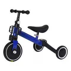 GENERICO - Bicicleta De Equilibrio Y Triciclo 3 En 1 Plegable Azul