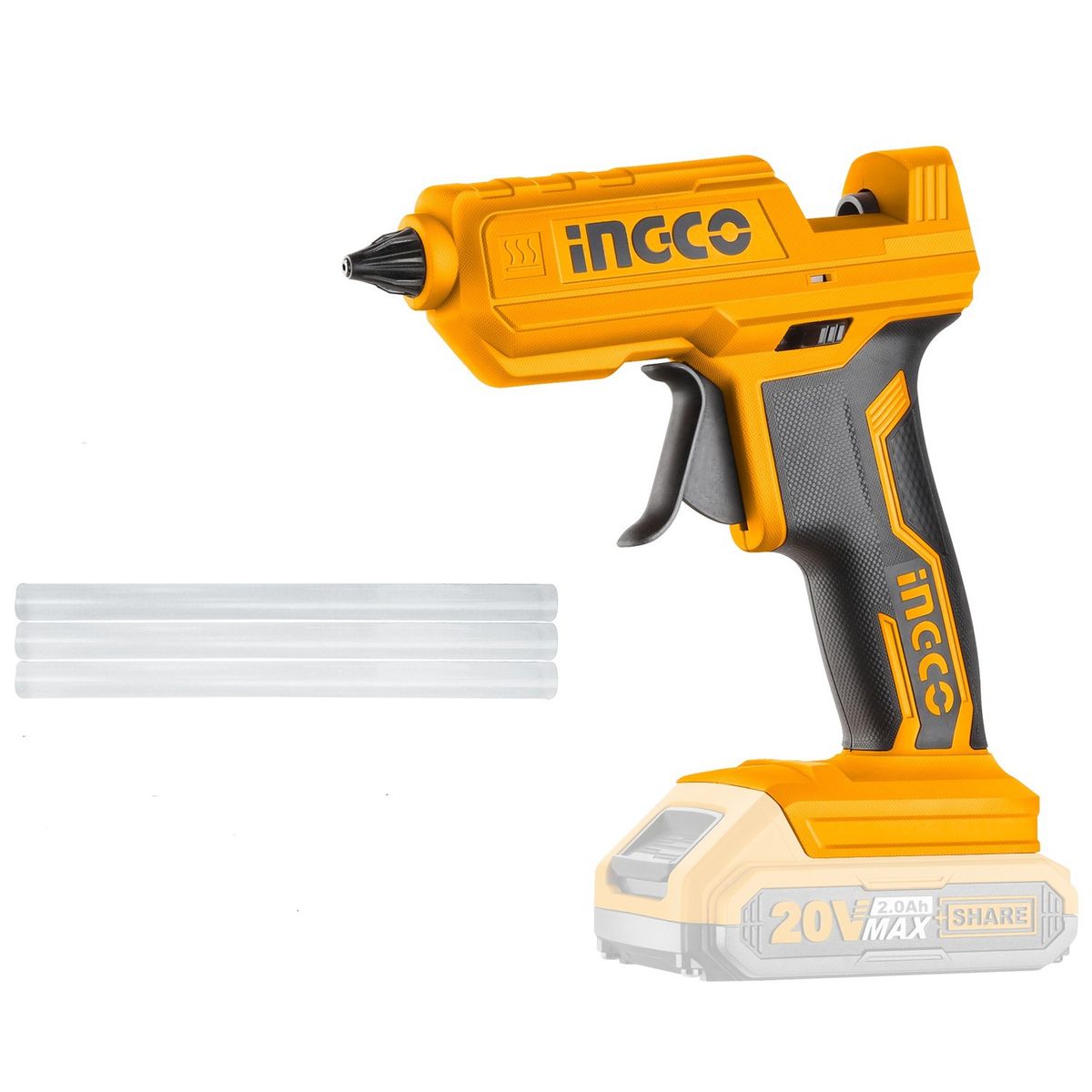 INGCO - Pistola de Silicona Inalambrica20V Sin Batería Sin Cargador