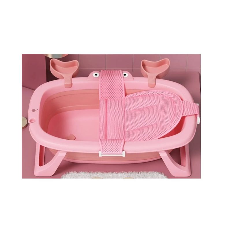 GENERICO - Tina Cangrejo Bebe Bañera Plegable Malla Reforzada Pink
