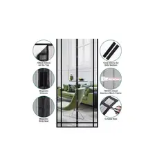 GENERICO - Malla Cortina Puerta Mosquitero Magnetico Mosquito Insectos Black