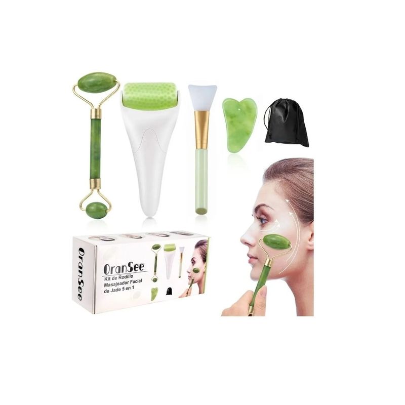 GENERICO - Jade Rodillo Masaje Facial Rodillo Antienvejecimiento Traje Verde