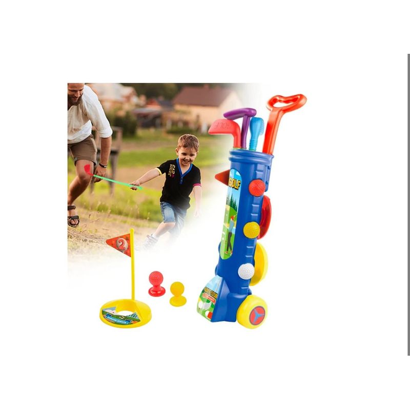 GENERICO - Juego De Golf Con Carro Y Accesorios Niño Blue