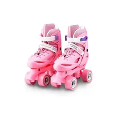 GENERICO - Patines 4 Rueda Ajustable Para Niña Pink claro M