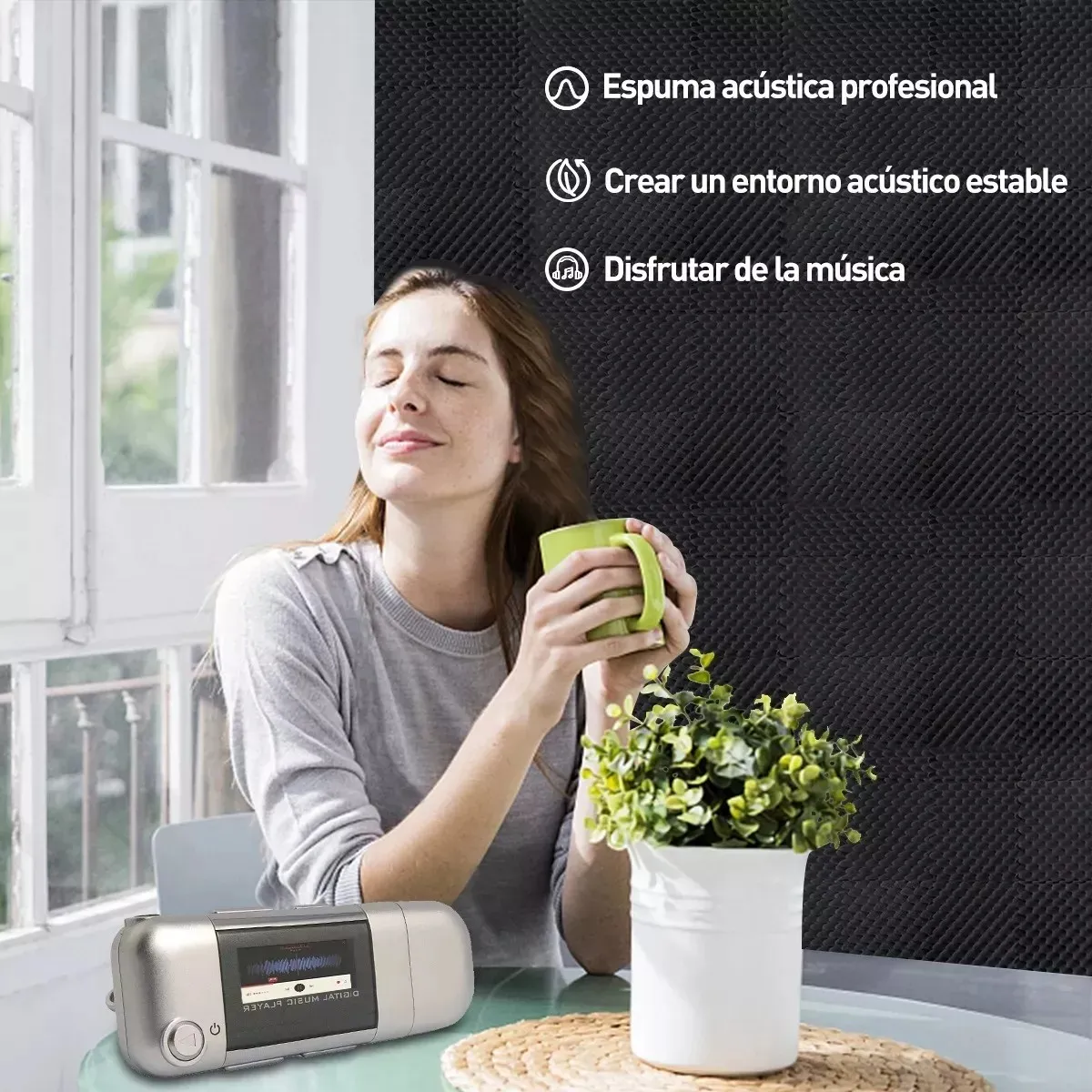 KUANGYE - 36 Paneles Acústicos Espuma Acústica,material Acústico Nergo