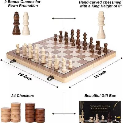 Imagen 2 del producto Tablero De Ajedrez Magnético De Madera 40x40cm 2 En 1