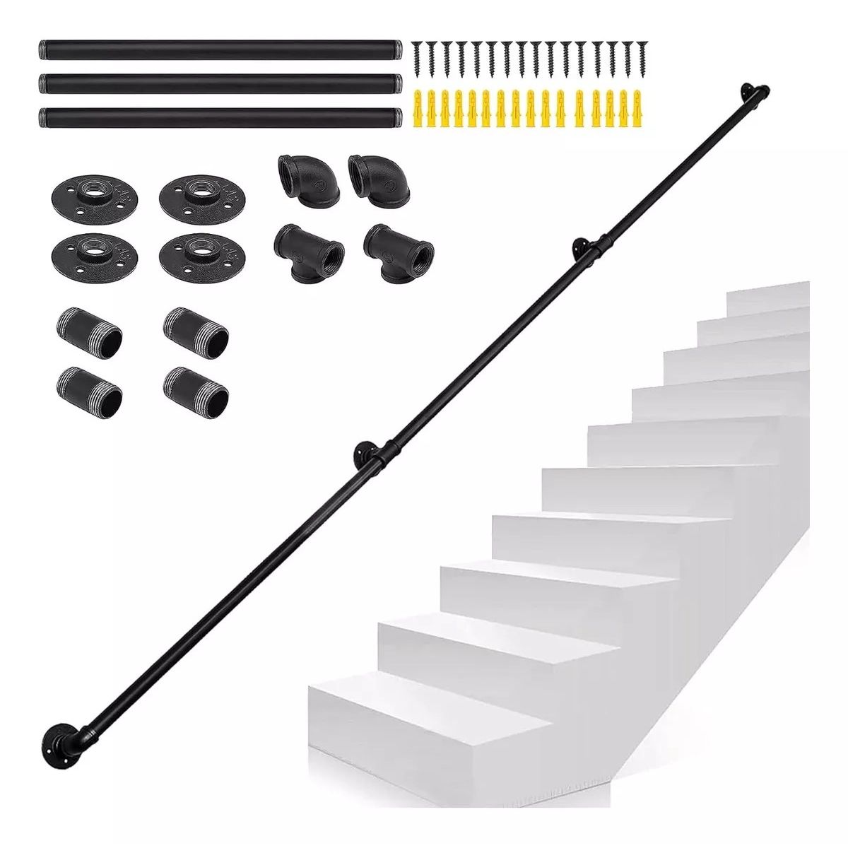 KUANGYE - Barandal De Pasamanos De Tubo Escaleras Profesionales 3m