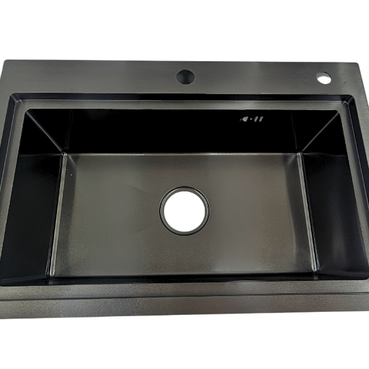 MODERN SPACE - Lavaplatos 68x45 Cm Negro De Acero Inoxidable 2mm M-s