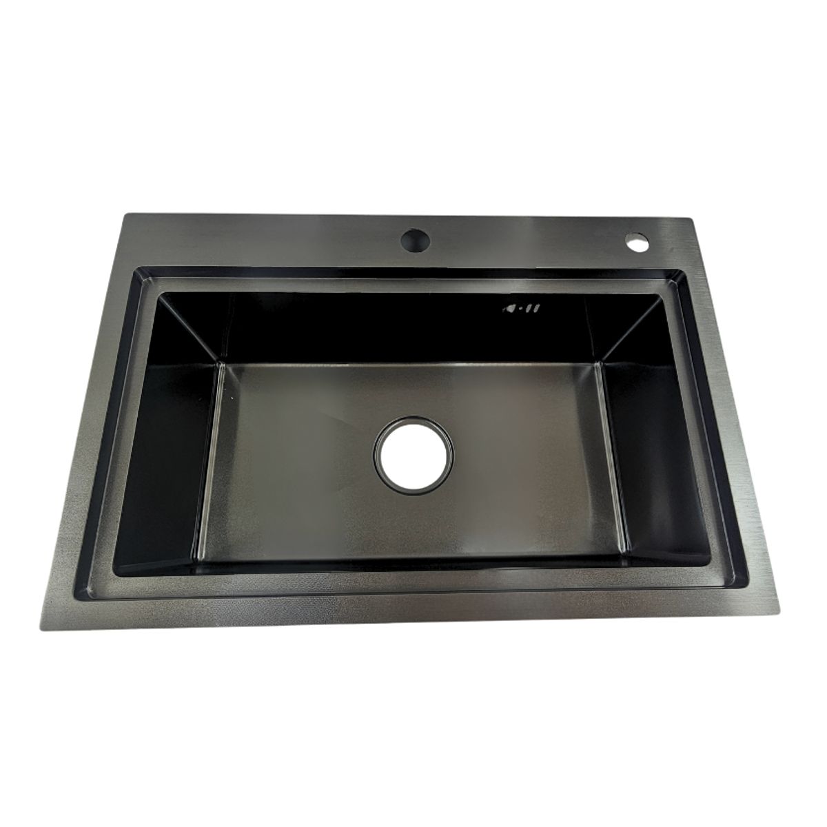 MODERN SPACE - Lavaplatos 68x45 Cm Negro De Acero Inoxidable 2mm M-s