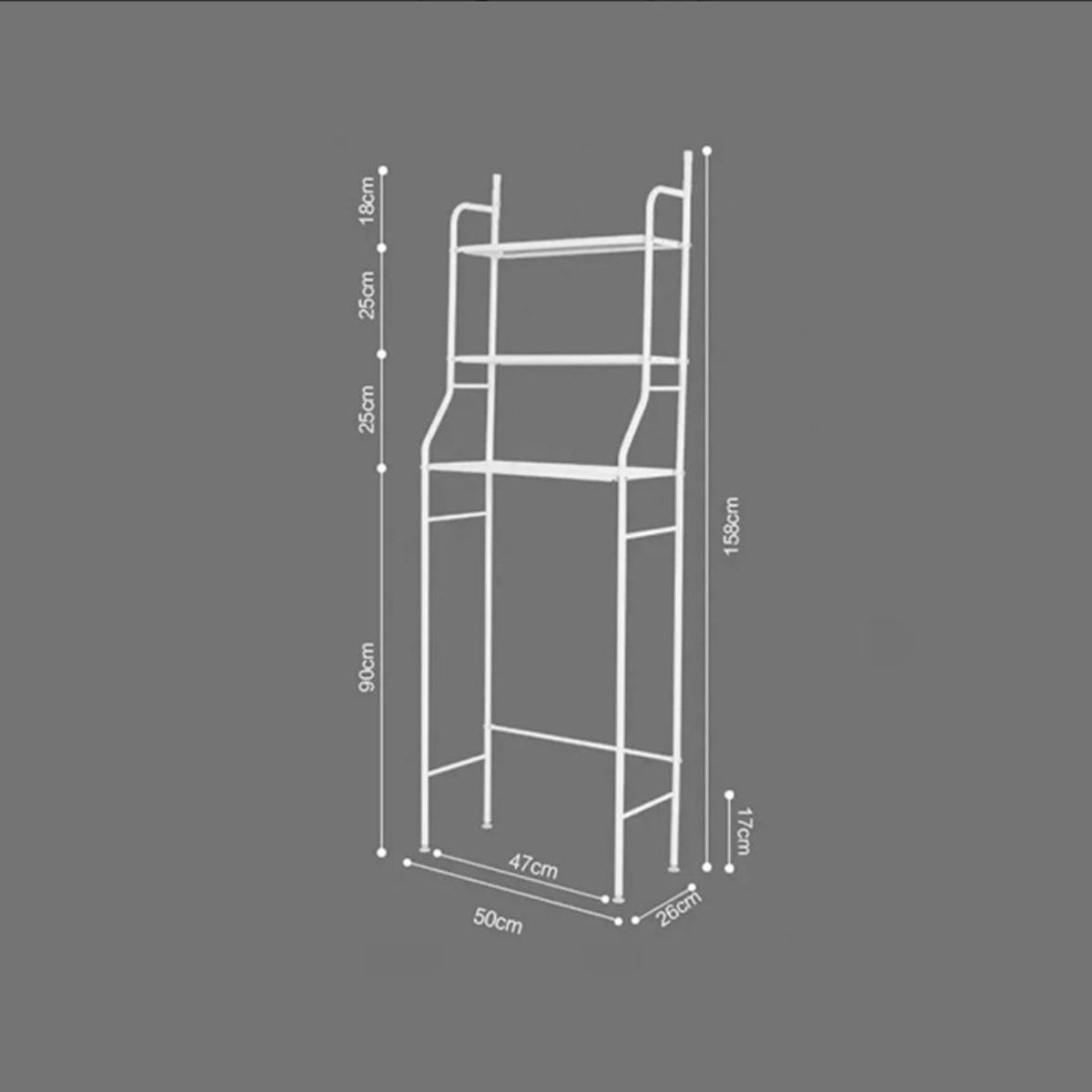ACTUAL - Estante Organizador de Baño 3 Niveles Blanco 160x50x26.