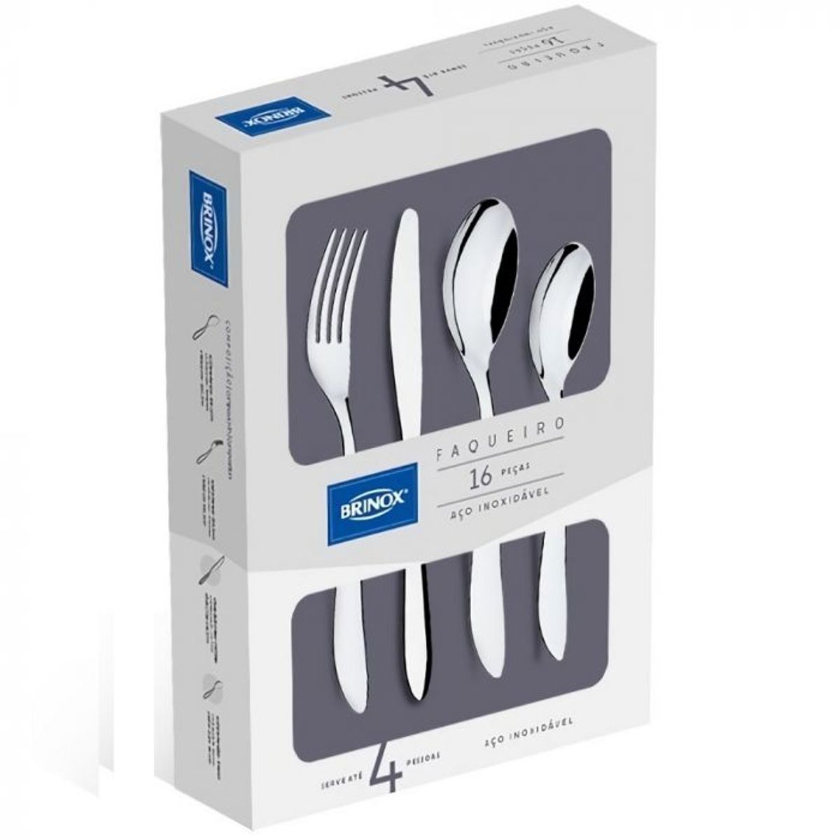 BRINOX - Juego de Cubiertos Acero Inoxidable Brinox Bellagio 24 Piezas