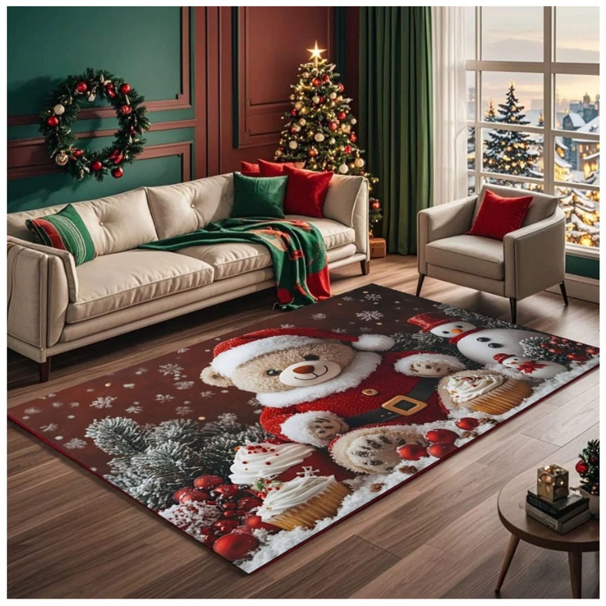 GENERICO - Alfombra Rectangular Navidad 3D Moderna 240x200cm