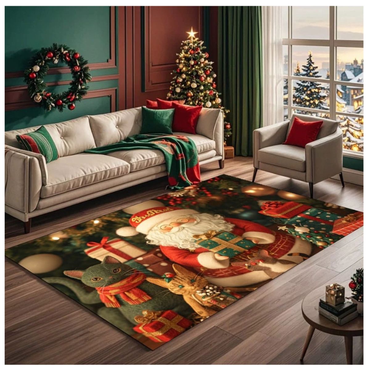 GENERICO - Alfombra Rectangular Navidad 3D Moderna 240x200cm