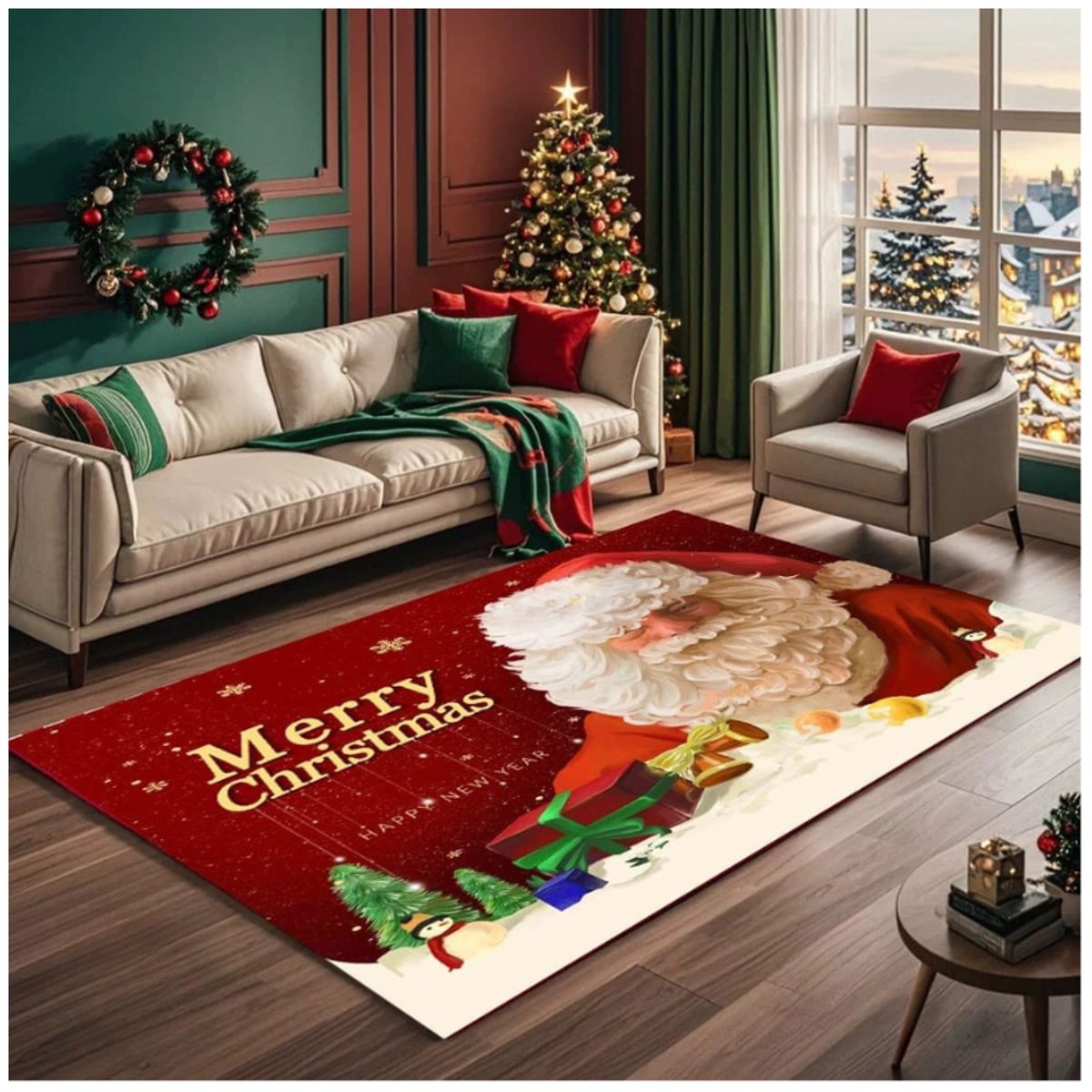 GENERICO - Alfombra Rectangular Navidad 3D Moderna 240x200cm